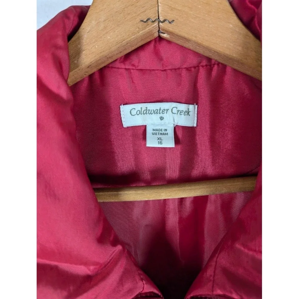 Coldwater Creek Vest Size XL Women Lightweight Drawstring Outdoor Layer Warm Red